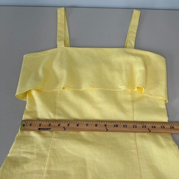 Banana Republic Mini Dress Size 6 Yellow Linen Blend - Picture 4 of 10